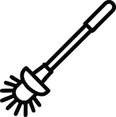 plastic toilet brush line art silhouette