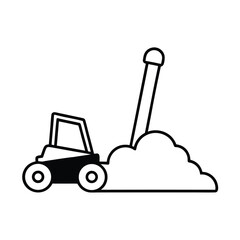 soil compactor art on white background