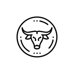 vintage bull badge rustic style vector illustration