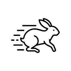 speed line colorful rabbit motion vector illustration