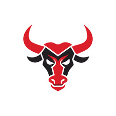 sharp edge bull red black design vector illustration