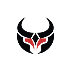 aggressive bull bold shape logo vector illustration