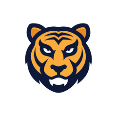 intense tiger face fierce look vector illustration