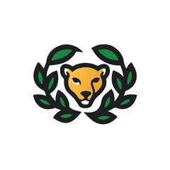 leopard camouflaged in foliage vector illustration