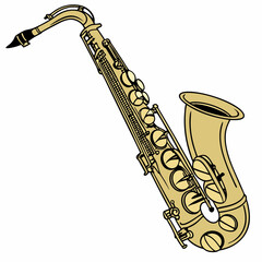saxophone isolated on black