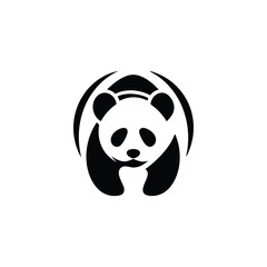 monochrome minimal panda design vector illustration