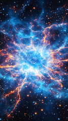 Fototapeta premium Cosmic Nebula Energy: Vibrant Space Art