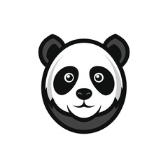 monochrome panda in minimal style vector illustration