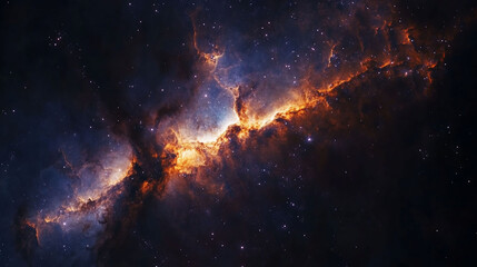 Cosmic Nebula Glowing Gas Clouds Space Universe Background