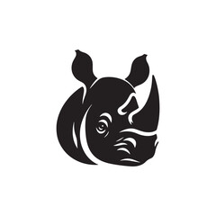 Majestic Indian Rhinoceros Silhouette – Bold Wildlife Vector Illustration Featuring Powerful One-Horned Rhino in Profile, Perfect for Nature, Conservation, Jungle, and Safari Themed Designs.
