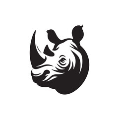 Majestic Indian Rhinoceros Silhouette – Bold Wildlife Vector Illustration Featuring Powerful One-Horned Rhino in Profile, Perfect for Nature, Conservation, Jungle, and Safari Themed Designs.
