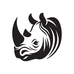 Majestic Indian Rhinoceros Silhouette – Bold Wildlife Vector Illustration Featuring Powerful One-Horned Rhino in Profile, Perfect for Nature, Conservation, Jungle, and Safari Themed Designs.
