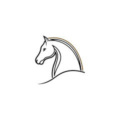 golden line art horse in luxury style vector illustration