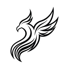 Abstract Phoenix Logo with Vibrant Gradient Colors vector illustration