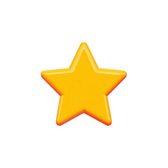 Obraz premium Shiny yellow star icon with smooth, glossy finish, often used to represent favorites or ratings in digital interfaces. star has simple, clean design with slight shadow effect