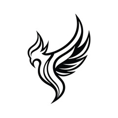 Abstract Phoenix Emblem in Bright Gradient Tones vector illustration