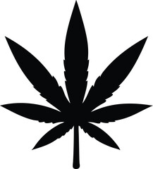 silhouette of a cannabis leaf