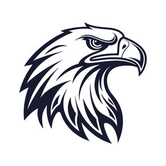 Clean Eagle Logo in Navy and Silver Tones vector illustration