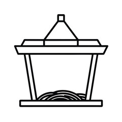 hay feeder line art on white background