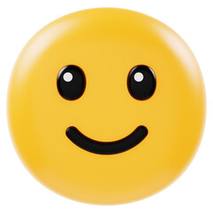 happy smiley face  3d icon in cartoon plastic style minimal isolated on transparent white background, clipping path	