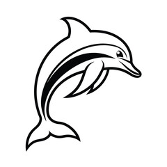 Naklejka premium Colorful Dolphin Logo with Dynamic Shape Flow vector illustration