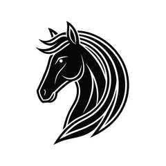 Luxury Horse in Minimal Golden Line Style vector illustration