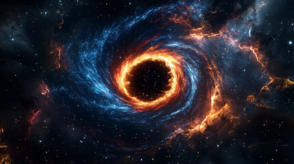 Cosmic Nebula Swirl Fire and Ice