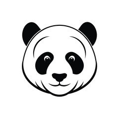 Monochrome Minimal Panda Design vector illustration