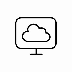 cloud monitor storage icon vector sign