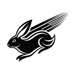 Vibrant Rabbit with Speed Line Accents vector illustration