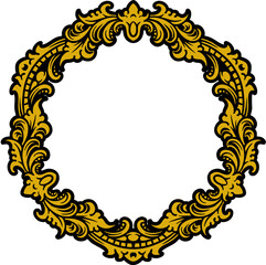 ecorative vector frames in baroque and rococo styles, featuring intricate gold and black & white designs. Includes round and square formats for elegant design projects.