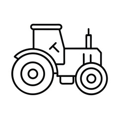 electric tractor line art on white background