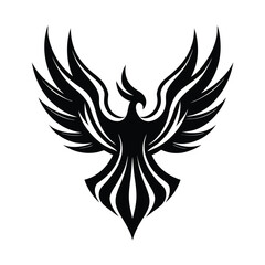 Vibrant Phoenix with Gradient Flame Colors vector illustration