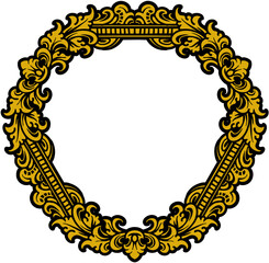 ecorative vector frames in baroque and rococo styles, featuring intricate gold and black & white designs. Includes round and square formats for elegant design projects.