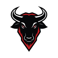 Fierce Bull with Sharp Red and Black Accents vector illustration