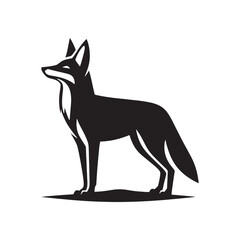 Mysterious Jackal Vector Silhouette Design – Wild Canine Outline for Safari Art, Tribal Decor, Wildlife Posters, Hunting Graphics, Nature Clipart, and Cricut or Tattoo Projects
