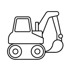 earth mover line art on white background