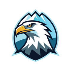 Eagle Head Integrated with Mountain Peak vector illustration