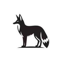 Mysterious Jackal Vector Silhouette Design – Wild Canine Outline for Safari Art, Tribal Decor, Wildlife Posters, Hunting Graphics, Nature Clipart, and Cricut or Tattoo Projects
