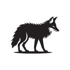 Mysterious Jackal Vector Silhouette Design – Wild Canine Outline for Safari Art, Tribal Decor, Wildlife Posters, Hunting Graphics, Nature Clipart, and Cricut or Tattoo Projects
