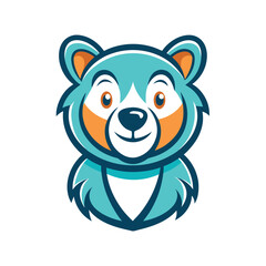 Fototapeta premium Friendly Bear Cub in Soft Gentle Lines vector illustration