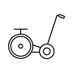 drum mower line art on white background