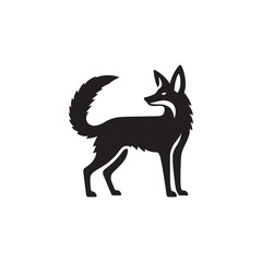 Mysterious Jackal Vector Silhouette Design – Wild Canine Outline for Safari Art, Tribal Decor, Wildlife Posters, Hunting Graphics, Nature Clipart, and Cricut or Tattoo Projects
