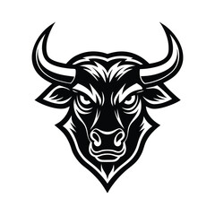 Aggressive Bull with Sharp Red and Black Design vector illustration