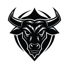Bold Bull in Sharp Red and Black Design vector illustration
