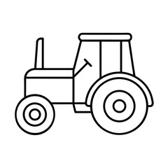 articulated tractor line art on white background