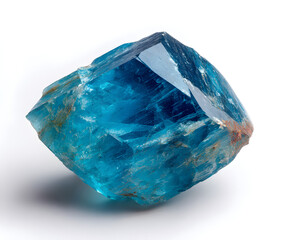 Blue Topaz Crystal Specimen on White Background - Gemstone, Mineral, Jewelry, Healing Stone, Gemology, Geology, Gem, Rough, Faceted