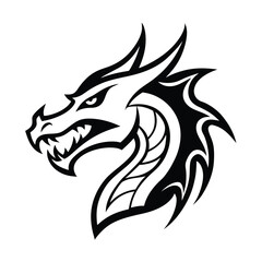 Fierce Dragon with Fire and Powerful Lines vector illustration