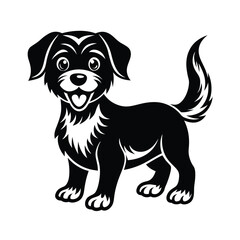 Wagging Puppy Full of Joyful Energy vector illustration