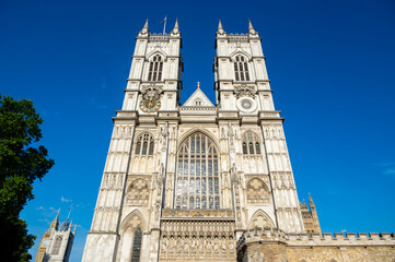 image of Westminster Abbey in London, England, UK. on a beautiful sunny day, late afternoon
